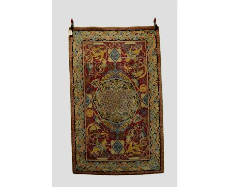 Good machine woven English ‘Celtic Hunting Rug’ designed by George Bain, manufactured by Messrs. Quayle & Tranter, Kiddermins