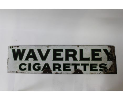 An original enamel sign Waverley Cigarettes, 30cm high, 118cm long