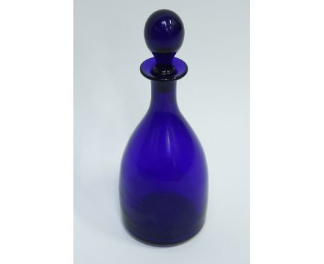 A 20th century Bristol blue decanter