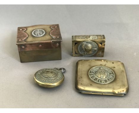 German WW1 Brass Lighter and Cigarette Case and Two Other Items