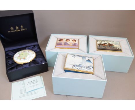 Four Boxed Halcyon Days Enamel Boxes