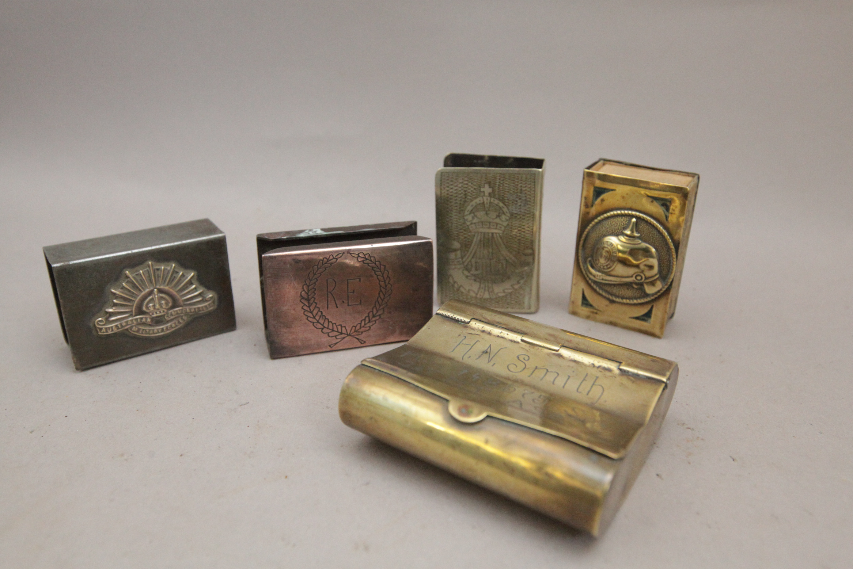 Four Various Matchbox Covers, WW1, Including Australian Commonwealth