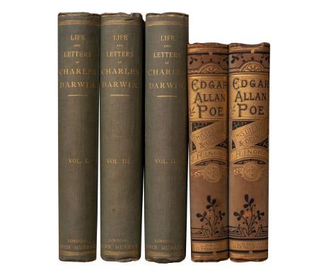 INGRAM, John H - Edgar Allan Poe his life, letters, and opinions : two volumes, highly decorative cloth, woodbury type photog