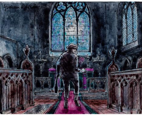 Graham Oakley [b.1929]-The Church Mouse, p.21, 23, 26,'...something very fishy was going on.', 'A man was taking the candlest