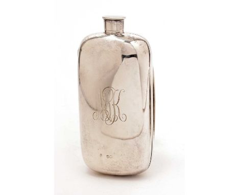 A Victorian silver combination flask and cigar case, by Richards &amp; Brown (Edward Charles Brown), London 1869, the flask w