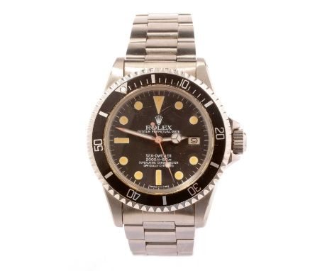 A Rolex stainless steel Oyster Perpetual Sea-Dweller 'Great White' bracelet watch, circa 1979, ref 1665/0, with Mark 3 dial, 