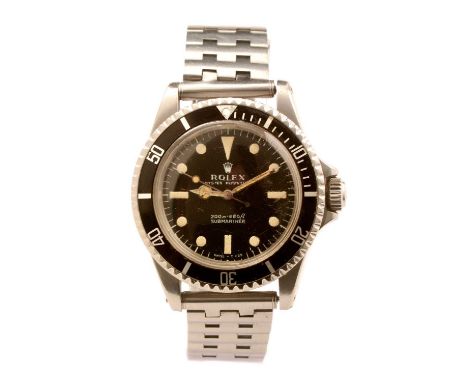 A Gentleman's stainless steel Rolex Oyster Perpetual Submariner wristwatch, circa 1968, ref. 5513, serial number 178xxxx, bla