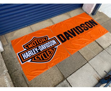 Two small Harley Davidson banners.