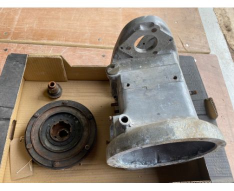 A Douglas Dragonfly 80/90 engine casing and flywheel.