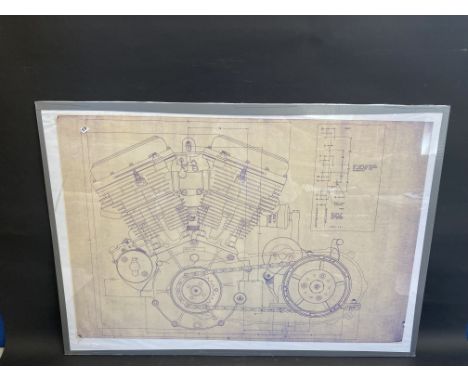 A Harley Davidson panhead blueprint.