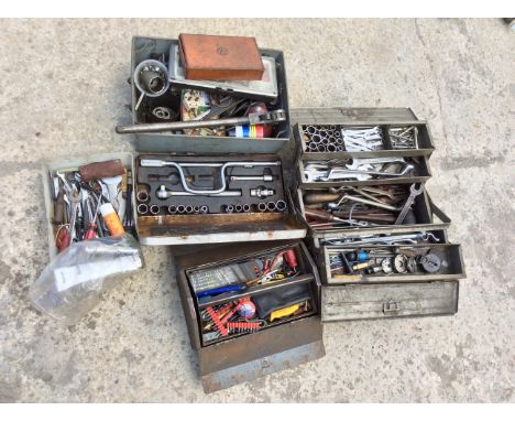Several boxes of tools.