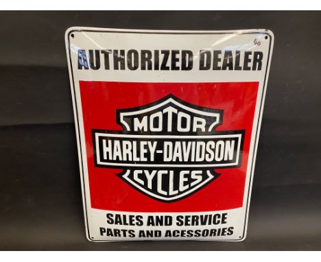 A reproduction Harley Davidson advertising sign, 15 1/4 x 20".