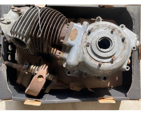 A Norton Dominator incomplete engine no. N14 77612 plus a flywheel and con rods.