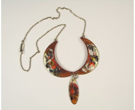 ENAMEL NECKLACE. A vintage enamel on copper necklace.
