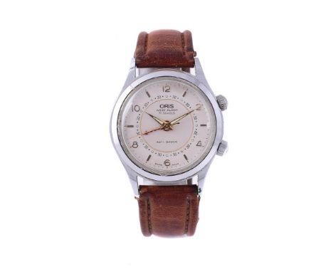 
	
		ORIS, REF. 418-7307
		A STAINLESS STEEL ALARM WRISTWATCH, NO. A 2775, CIRCA 1990
		Movement: Cauny manual wind, 17 jewel
