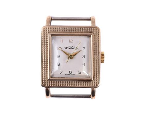 
	
		ROTARY 
		A 9 CARAT GOLD WRISTWATCH, CIRCA 1951
		Movement: Cal. 725, manual wind, 17 jewels
		Case: 9 carat gold case, 