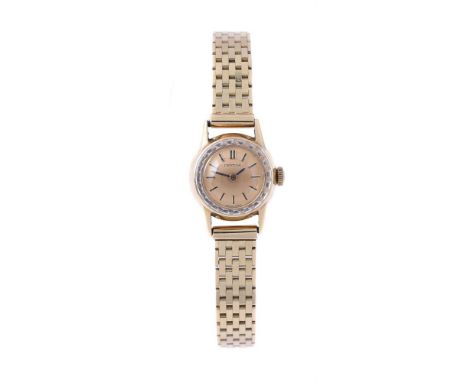 
	
		CERTINA
		A LADY&#39;S GOLD COLOURED BRACELET WATCH, NO. 0809 536 640853
		Movement: Cal. 13-20, manual wind, 17 jewels
