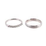 TWO DIAMOND HALF HOOP RINGS