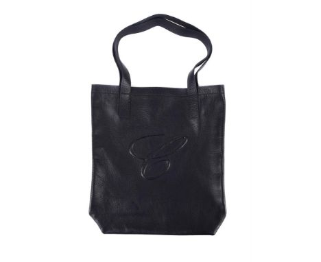 CHOPARD  A BLUE PEBBLE LEATHER TOTE BAG  With twin loop handles and a blue suede interior 35 x 38 x 9.5cm