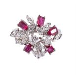 A RUBY AND DIAMOND DRESS RING