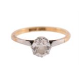 A DIAMOND SINGLE STONE RING