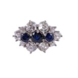 A SAPPHIRE AND DIAMOND DRESS RING