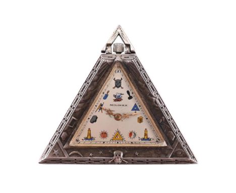 
	
		MINIMAX 
		A WHITE METAL MASONIC POCKET WATCH
		Movement: Swiss manual wind, 17 jewels
		Case: White metal two piece sna