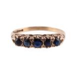 A SAPPHIRE FIVE STONE RING