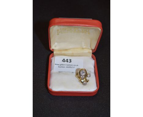 14cT Gold Ring Set with Four Diamonds (One Brilliant Cut Diamond Approx 0.68 cT and Three Brilliant Cut Diamonds Approx Total