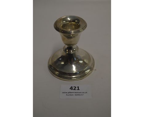 Hall Marked Miniature Silver Candlestick 