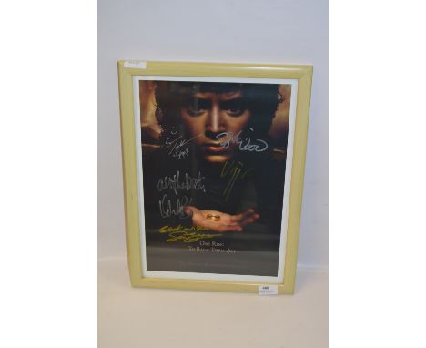 Autographed Lord of the Rings Teaser Poster Signed by Various Stars of the Film