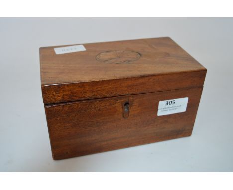 Walnut Tea Caddy with Inlaid Top 