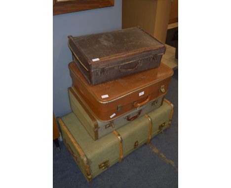 Three Suitcases and a Travel Trunk 