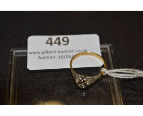 18cT Gold Dress Ring Set with Clear Cut Stone - 2g including Stone