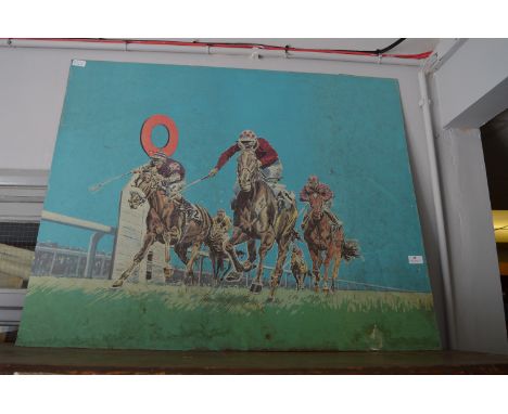 Large Horse Racing Print "First Past the Post" 