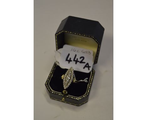 14cT Gold Ring Set with 1.4cT Bright Cut Diamonds 
