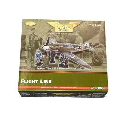 Corgi Aviation Archive Flight Line US34907 1:32 Scale Messerschmitt Bf109G-6 Hauptman Anton Hackl with figures (E box E-G)