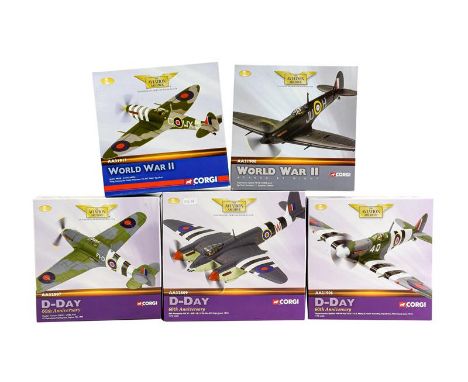 Corgi Aviation Archive 1:72 Scale WWII Group AA32809 DH Mosquito, AA31908 Supermarine Spitfire MkVB, AA31911 Spitfire MkVB, A