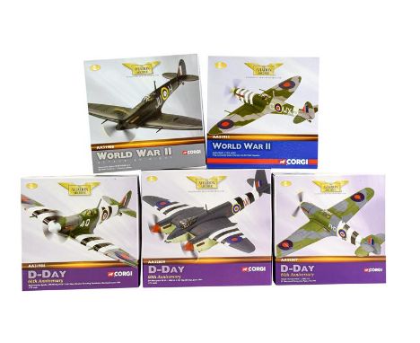 Corgi Aviation Archive 1:72 Scale WWII Group AA32809 DH Mosquito, AA31908 Supermarine Spitfire MkVB, AA31911 Spitfire MkVB, A