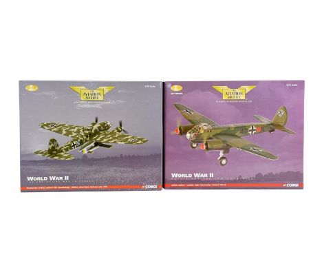 Corgi Aviation Archive 1:72 Scale Two Luftwaffe Aircraft AA36702 Junkers Ju88A and AA33707 Heinkel 111 with Doodlebug (both E