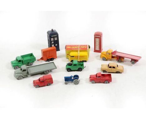 Dinky Dublo Various Models 071 VW Delivery van (G-F box G), Land Rover and Horse box, Royal Mail van, Tractor, Bedford artic,