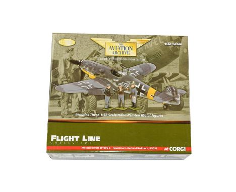 Corgi Aviation Archive Flight Line US34903 1:32 Scale Messerschmitt Bf109G-6 Hauptman Gerhard Backhorn with figures (E box E-