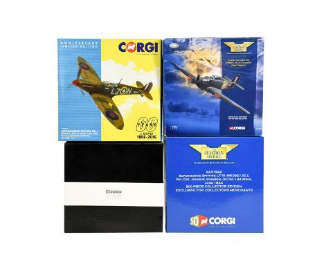 Corgi Aviation Archive 1:72 Scale WWII Group AA39211 Supermarine Spitfire MkI, AA31922 Supermarine Spitfire LF IX and AA32002