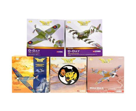 Corgi Aviation Archive 1:72 Scale WWII Group AA32109 Messerschmitt Bf109E, 49003 Supermarine Spitfire MkII, AA31906 Spitfire 