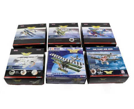 Corgi Aviation Archive 1:48 Scale WWI Group AA38901 Fokker DVII, AA38103 Sopwith Camel, AA37802 Albatross, AA38305 Fokker DR1