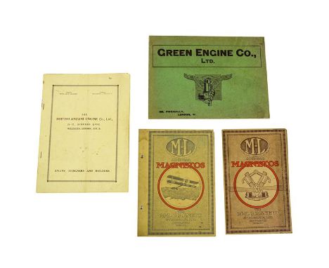M-L Magneto Syndicate Ltd Two Componant Catalogues together with Green Engine Co. Ltd For Aeroplanes catalogues, British Anza