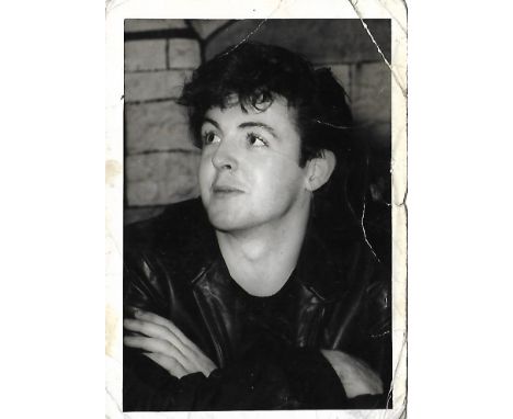 Paul McCartney at the Cavern Club Liverpool 1962 photograph. The item is formerly the property of Beatles Fan Club secretary,