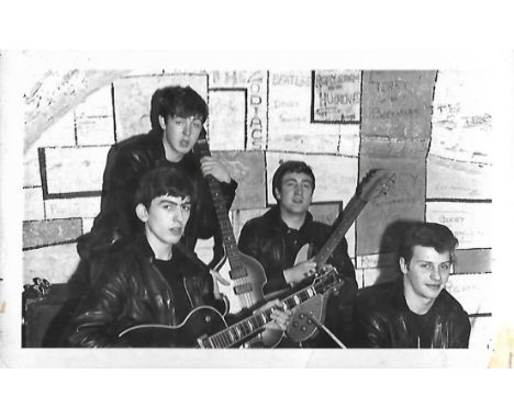 The Beatles with Pete Best at the Cavern Club Liverpool 1962 photograph. The item is formerly the property of Beatles Fan Clu