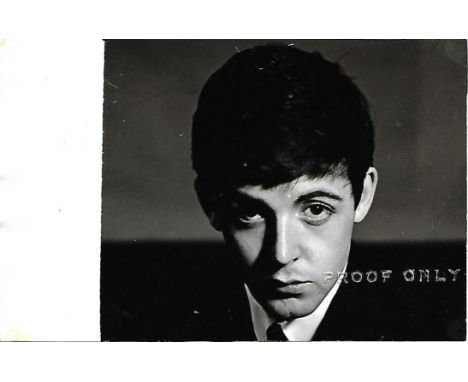 Paul McCartney photograph stamped Proof Only on front. Early 1962 unused NEMS promotional photograph. The item is formerly th