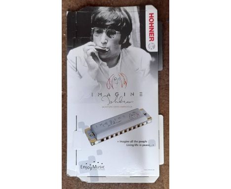 John Lennon Hohner Harmonica promotional display board 